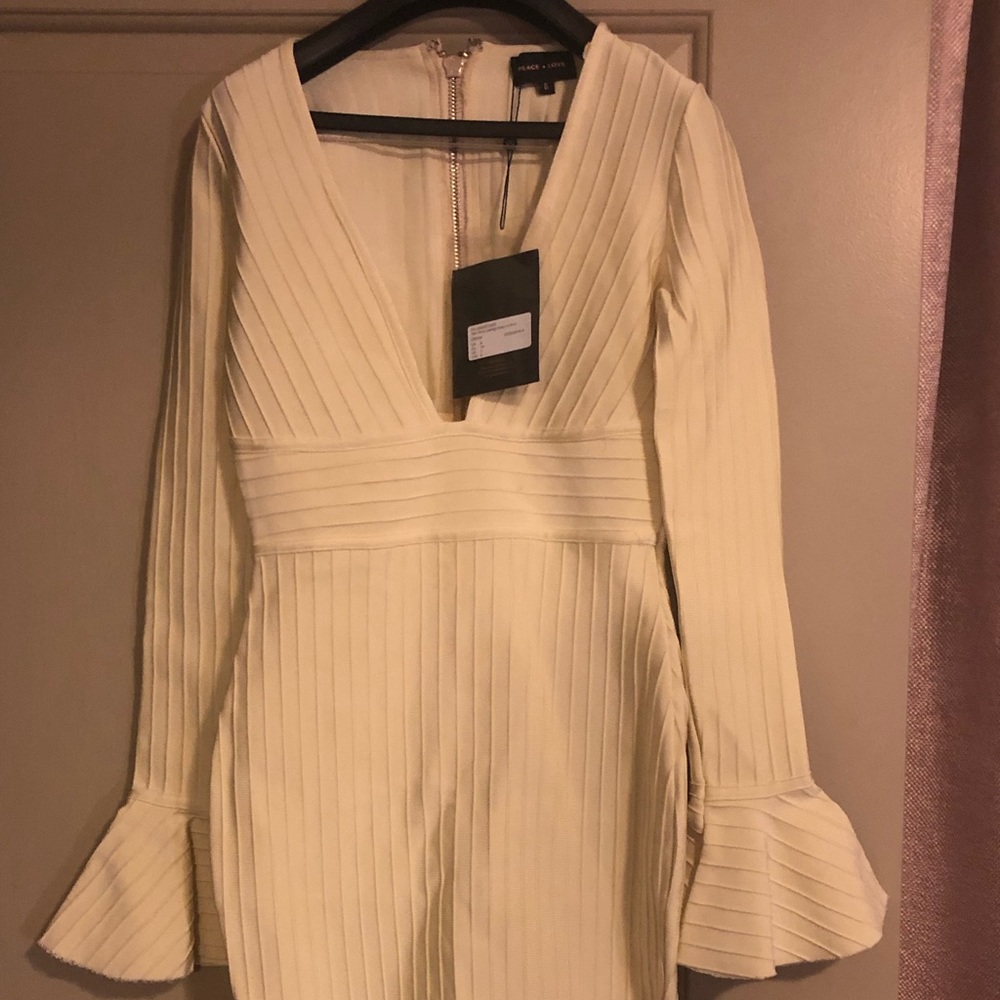 Missguided cream bandage dress
